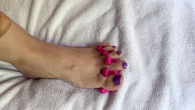 Sexy female feet nail polish