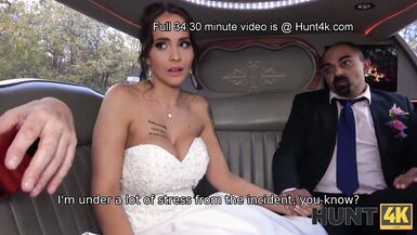 HUNT4K. Excited girl in wedding dress fools around not with future hubby - 7 image