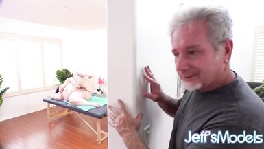Masseur Feasts His Eyes on Naked BBW Eliza Allure as She Masturbates - 3 image