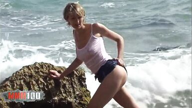 Anal fuck at the beach with the beautiful French MILF Estelle Clark - 2 image