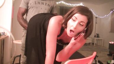 Getting fucked by a BBC while on the Phone with The Hubby