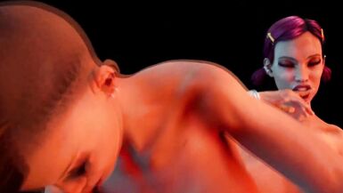 Animated Threesome Futanari Sex where Two Dickgirls fucks one MILF in All Holes, Cartoon doble penetración - 10 image