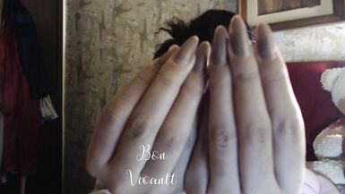 Ebony MILF slut fingers her holes with long nails - 15 image