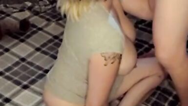 Submissive wife gets fucked hard, spanked, face fucked and dominated by husband - 9 image