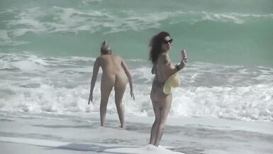 Exhibitionist Wife 484 Part 5 - My Friends Ginary and Nikki Brooks Nude Beach Voyeur Tease! - 14 image