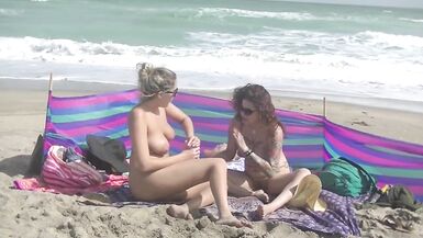 Exhibitionist Wife 484 Part 5 - My Friends Ginary and Nikki Brooks Nude Beach Voyeur Tease !