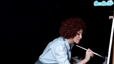 Big Tits MILF Ryan Keely Cosplay As Bob Ross Gets Horny During Painting Tutorial - 11 image