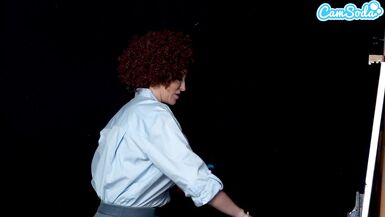 Big Tits MILF Ryan Keely Cosplay As Bob Ross Gets Horny During Painting Tutorial - 12 image
