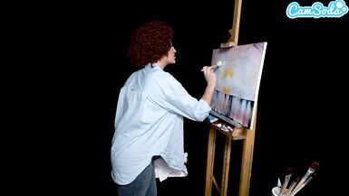 Big Tits MILF Ryan Keely Cosplay As Bob Ross Gets Horny During Painting Tutorial - 13 image