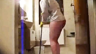 Cleaning lady wants a raise, so she cleans naked - 11 image
