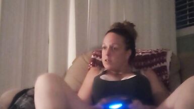 Milf Smoking Cigarettes Playing Video Games In Mini Dress - 11 image
