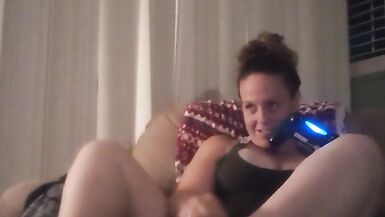 Milf Smoking Cigarettes Playing Video Games In Mini Dress - 14 image