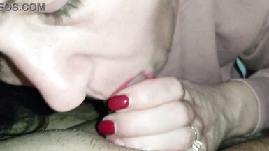 Blowjob until he Cums Deep in her Mouth - Amateur Blowjob - 10 image