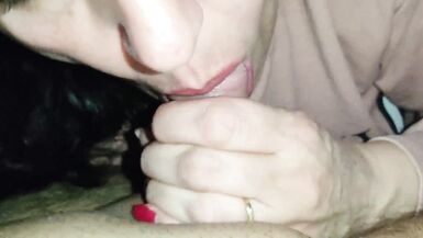 Blowjob until he Cums Deep in her Mouth - Amateur Blowjob - 12 image