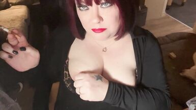 British Tart Tina Snua Tugs On Her Perky Nipples and Chain Smoking 2 Cigarettes - Big Tits BBW Satisfies Yr Smoking Fetish - 15 image