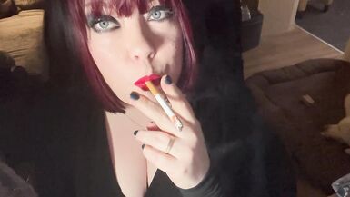 British Tart Tina Snua Tugs On Her Perky Nipples and Chain Smoking 2 Cigarettes - Big Tits BBW Satisfies Yr Smoking Fetish - 3 image