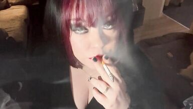 British Tart Tina Snua Tugs On Her Perky Nipples and Chain Smoking 2 Cigarettes - Big Tits BBW Satisfies Yr Smoking Fetish - 4 image