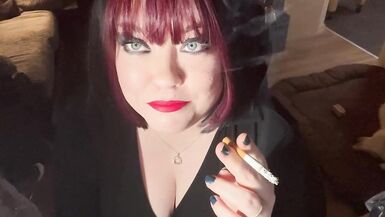 British Tart Tina Snua Tugs On Her Perky Nipples and Chain Smoking 2 Cigarettes - Big Tits BBW Satisfies Yr Smoking Fetish - 6 image