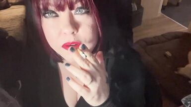 British Tart Tina Snua Tugs On Her Perky Nipples and Chain Smoking 2 Cigarettes - Big Tits BBW Satisfies Yr Smoking Fetish - 7 image