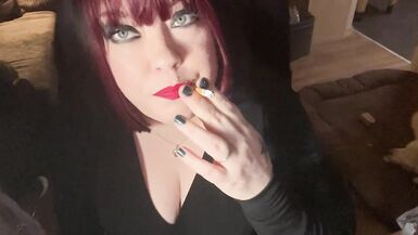 British Tart Tina Snua Tugs On Her Perky Nipples and Chain Smoking 2 Cigarettes - Big Tits BBW Satisfies Yr Smoking Fetish - 8 image