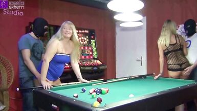 Tina and Rosella on Tour! Hard Public Fucking in a Billiard Cafe! - 2 image