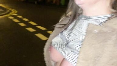 A guy  made me suck his cock at the park and then do a public cum walk - 13 image