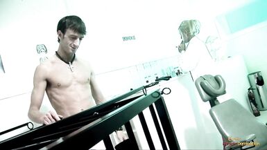 Blonde nurse watching a caged chick fuck with a patient - 4 image