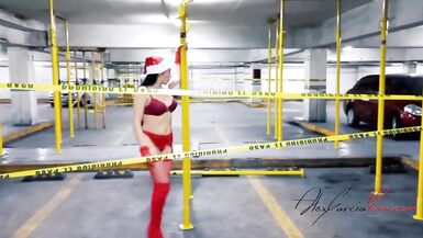 Sexy exhibitionist MILF celebrating Christmas in public - 13 image