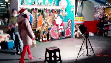 Sexy exhibitionist MILF celebrating Christmas in public - 3 image