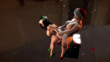 Mrs. Claus fucks her little helper with a double headed dildo - 11 image