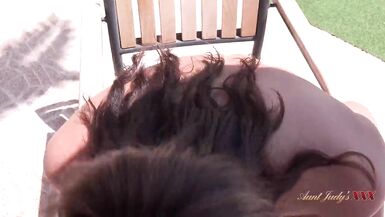 AuntJudysXXX - Горячая MILF домохозяйка Eva Johnson трахает вас на террасе (POV Experience) - 11 image