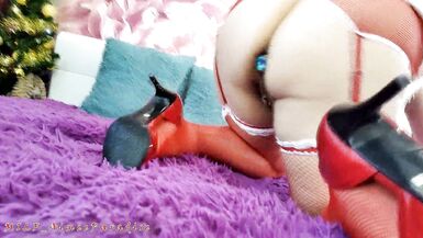 Merry Christmas everyone! Hard Play with Both Holes Santa Girl and Dick in Mature Lady's Mouth! - 5 image