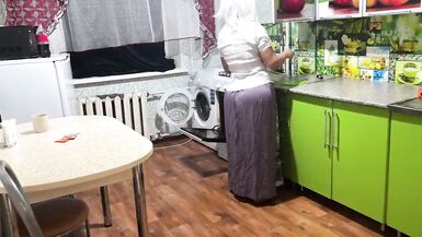 Stepmom is standing in the kitchen and wants anal sex for her mature and big ass - 2 image