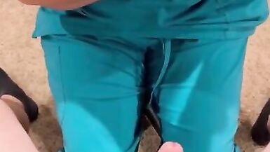 Las Vegas sperm bank nurse does anything to get the sample. Talks me through it and fucks at the end - 4 image