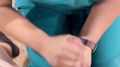 Las Vegas sperm bank nurse does anything to get the sample. Talks me through it and fucks at the end - 5 image