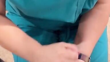 Las Vegas sperm bank nurse does anything to get the sample. Talks me through it and fucks at the end - 7 image