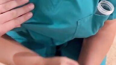Las Vegas sperm bank nurse does anything to get the sample. Talks me through it and fucks at the end - 8 image