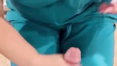 Las Vegas sperm bank nurse does anything to get the sample. Talks me through it and fucks at the end - 9 image