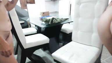 I help my stepsister clean the dining room and we end up fucking on top of him - 6 image