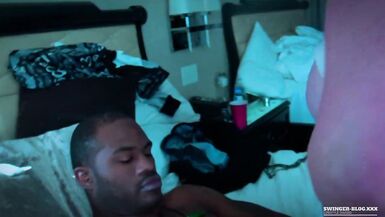 Amateur slut riding black shaft in threesome - 10 image