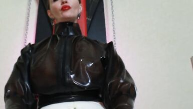 Femdom Mistress Eva Lateks Solo tanrıça Seksi Milf Sıcak BDSM Dominatrix Topuklar Fetiş Büyük Göt Oyuncaklar - 2 image