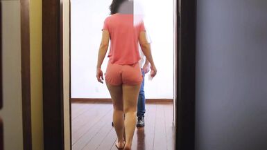 Irrumation wife talking on the phone with her spouse. - 1 image