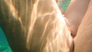 Risky Drilled swim gal underwater Public Anal and snatch fuck on the beach JessiJek - 2 image