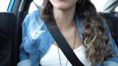 JOI in the car CUM on my bazookas - 2 image