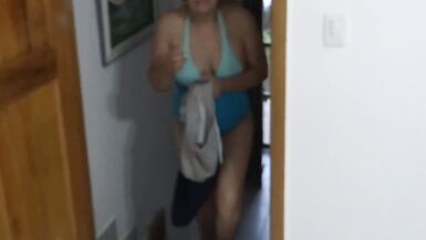 1St time on the beach that I show off and masturbate in front of my stepson, this chab wishes to fuck me