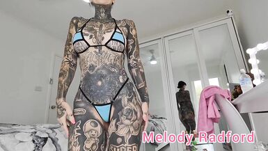 Blau und Ebenholz Cut Out Micro Bikini Melody Radford - 8 image
