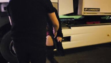in exhib a truck driver surprises me and bonks my cunt and my a-hole - 7 image