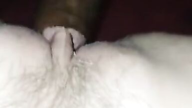Dark man plays with white bawdy cleft and jism pie - 10 image