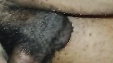 Dark man plays with white bawdy cleft and jism pie - 6 image
