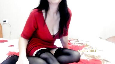 Experienced black-haired mother I'd like to fuck in nylons on the sofa doggy style shows her a-hole throughout pants / Angela-mother I'd like to fuck - 6 image